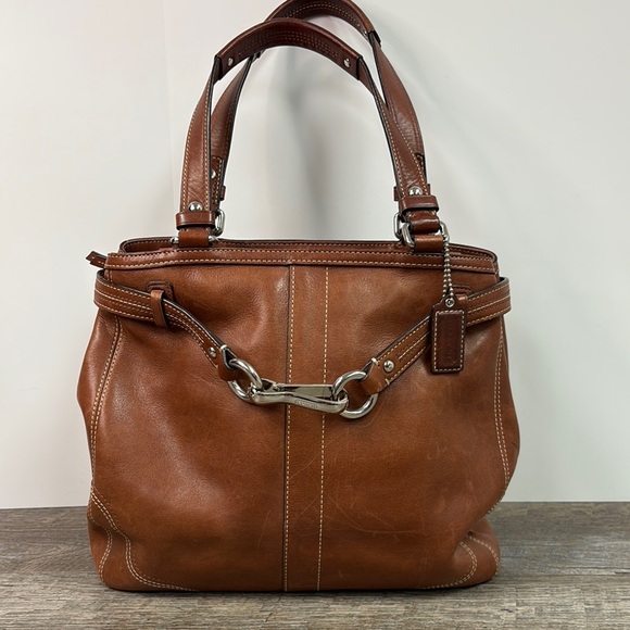Coach NANCY F13995 Y2K Brown Leather Satchel - Picture 1 of 8